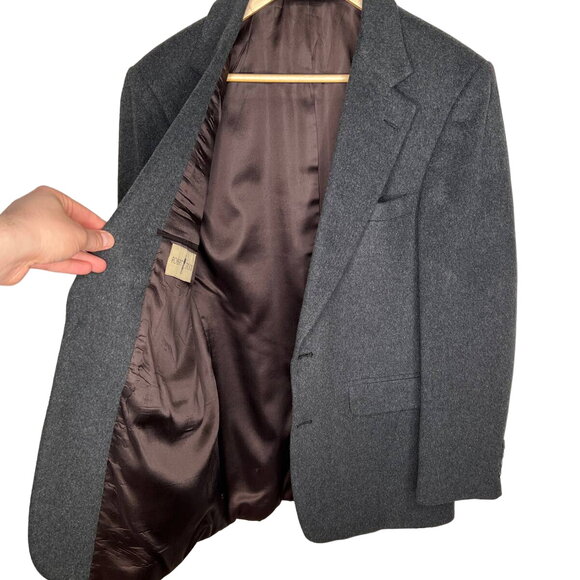 Vintage 60's Robert Stock Mens 38R CAMEL HAIR 2 Button Blazer Jacket Dark Gray - Picture 4 of 9